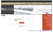 Tablet Screenshot of clients.procollect.com